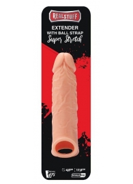 Телесная насадка EXTENDER WITH BALL STRAP 6.5 - 17 см. - Dream Toys - в Бердске купить с доставкой