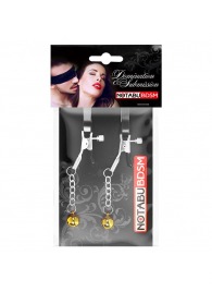 Оригинальные зажимы на соски с желтыми шариками - Notabu - купить с доставкой в Бердске