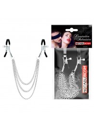 Оригинальные зажимы на соски с тройной цепочкой - Notabu - купить с доставкой в Бердске