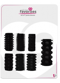 Набор из 7 черных насадок PENIS SLEEVES SET - Dream Toys - в Бердске купить с доставкой