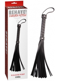 Черная многохвостая плеть Pleasure Whip - 46 см. - Chisa - купить с доставкой в Бердске