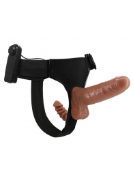 Страпон с вагинальной пробкой и вибрацией Ultra Passionate Harness - 16 см. - Baile - купить с доставкой в Бердске