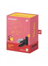 Чёрный вибромассажёр для пар Satisfyer Double Fun - Satisfyer