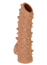 Телесная насадка с шипами и открытой головкой Nude Sleeve L - 14 см. - KOKOS - в Бердске купить с доставкой