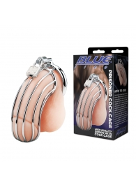Металлическая клетка Prisoner Cock Сage с замком - BlueLine - купить с доставкой в Бердске