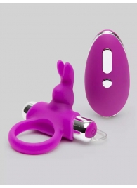 Лиловое виброкольцо с пультом ДУ Remote Control Cock Ring - Happy Rabbit - в Бердске купить с доставкой
