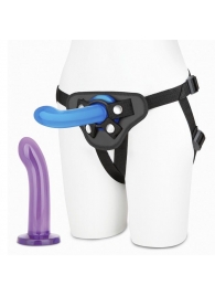 Страпон унисекс Beginners Strap-On с 2 насадками - 15 и 13 см. - Lux Fetish - купить с доставкой в Бердске