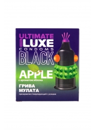 Черный стимулирующий презерватив  Грива мулата  с ароматом яблока - 1 шт. - Luxe - купить с доставкой в Бердске
