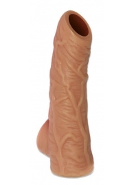 Телесная открытая насадка-реалистик с подхватом мошонки Nude Sleeve S - 10 см. - KOKOS - в Бердске купить с доставкой