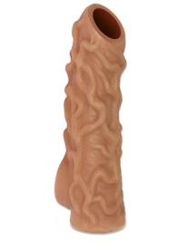 Телесная насадка с венками и открытой головкой Nude Sleeve S - 10 см. - KOKOS - в Бердске купить с доставкой