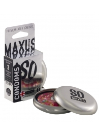 Экстремально тонкие презервативы в железном кейсе MAXUS Extreme Thin - 3 шт. - Maxus - купить с доставкой в Бердске