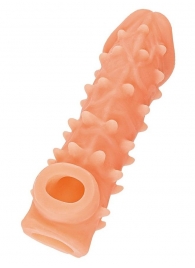 Телесная закрытая насадка с пупырышками Cock Sleeve Size L - 17,6 см. - KOKOS - в Бердске купить с доставкой