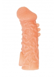Телесная закрытая насадка с шершавой головкой Cock Sleeve Size M - 15,6 см. - KOKOS - в Бердске купить с доставкой