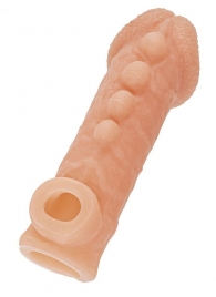 Телесная закрытая насадка с шишечками Cock Sleeve Size L - 17,6 см. - KOKOS - в Бердске купить с доставкой