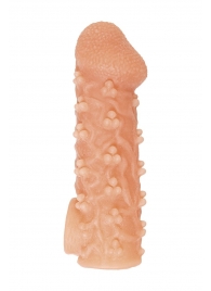 Телесная закрытая насадка с пучками шишечек Cock Sleeve Size M - 15,6 см. - KOKOS - в Бердске купить с доставкой