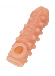Телесная закрытая насадка с шариками Cock Sleeve Size S - 13,8 см. - KOKOS - в Бердске купить с доставкой