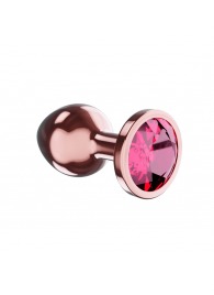 Пробка цвета розового золота с малиновым кристаллом Diamond Ruby Shine S - 7,2 см. - Lola Games - купить с доставкой в Бердске