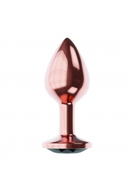 Пробка цвета розового золота с черным кристаллом Diamond Jet Shine L - 8,3 см. - Lola Games - купить с доставкой в Бердске