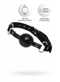 Черный кляп-шар на кожаных ремешках Anonymo - ToyFa - купить с доставкой в Бердске