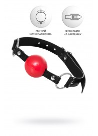 Красный кляп-шар на черных ремешках Anonymo - ToyFa - купить с доставкой в Бердске