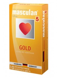Презервативы Masculan Ultra Gold с золотым напылением и ароматом ванили - 10 шт. - Masculan - купить с доставкой в Бердске