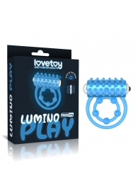 Голубое, светящееся в темноте виброкольцо Lumino Play Vibrating Penis Ring - Lovetoy - в Бердске купить с доставкой
