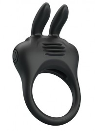 Черное эрекционное кольцо с вибрацией Davion - Baile - в Бердске купить с доставкой