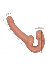 Телесный безремневой страпон Ultra Passionate Harness - Baile - купить с доставкой в Бердске