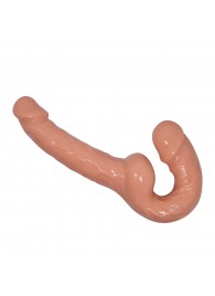 Телесный безремневой страпон Ultra Passionate Harness - Baile - купить с доставкой в Бердске