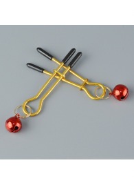 Золотистые зажимы с колокольчиками Gold - Sitabella - купить с доставкой в Бердске