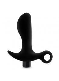 Черный анальный вибратор Silicone Vibrating Prostate Massager 01 - 10,8 см. - Blush Novelties - в Бердске купить с доставкой