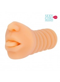 Телесный мастурбатор-ротик с высунутым язычком - Bior toys - в Бердске купить с доставкой