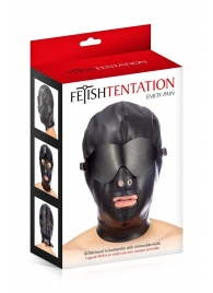 Маска-шлем с отверстием для рта и съемными шорами - Fetish Tentation - купить с доставкой в Бердске