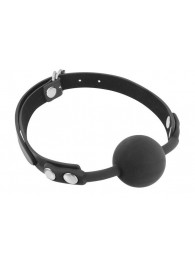 Черный силиконовый кляп-шарик на ремешках - Fetish Tentation - купить с доставкой в Бердске