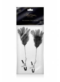 Зажимы для сосков с черными перьями Sweet Caress Feather Nipple Clumps - Sweet Caress - купить с доставкой в Бердске