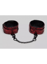 Красно-черные оковы Reversible Faux Leather Ankle Cuffs - Fifty Shades of Grey - купить с доставкой в Бердске