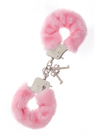 Металлические наручники с розовой меховой опушкой METAL HANDCUFF WITH PLUSH PINK - Dream Toys - купить с доставкой в Бердске