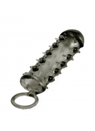 Дымчатая стимулирующая насадка с закрытой головкой SAMURAI PENIS SLEEVE BLACK - 14,5 см. - NMC - в Бердске купить с доставкой
