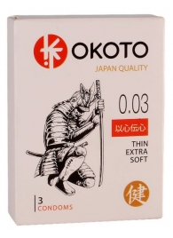 Тонкие презервативы OKOTO Thin Extra Soft - 3 шт. - Sitabella - купить с доставкой в Бердске