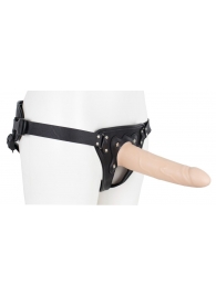 Пустотелый страпон Harness CLASSIC с бандажом - 19,5 см. - LOVETOY (А-Полимер) - купить с доставкой в Бердске