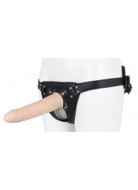 Пустотелый страпон Harness CLASSIC с бандажом - 19,5 см. - LOVETOY (А-Полимер) - купить с доставкой в Бердске