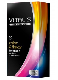 Цветные ароматизированные презервативы VITALIS PREMIUM color   flavor - 12 шт. - Vitalis - купить с доставкой в Бердске