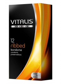 Ребристые презервативы VITALIS PREMIUM ribbed - 12 шт. - Vitalis - купить с доставкой в Бердске