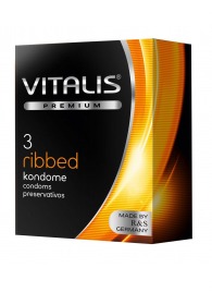 Ребристые презервативы VITALIS PREMIUM ribbed - 3 шт. - Vitalis - купить с доставкой в Бердске