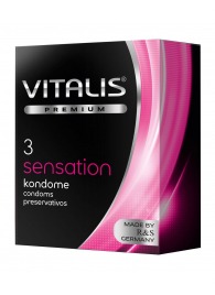 Презервативы с пупырышками и кольцами VITALIS PREMIUM sensation - 3 шт. - Vitalis - купить с доставкой в Бердске