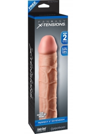 Телесная насадка Fantasy X-tensions Perfect 2  Extension - 20,3 см. - Pipedream - в Бердске купить с доставкой