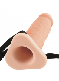 Телесный реалистичный фаллоимитатор с полостью Silicone Hollow Extension - 20 см. - Pipedream - купить с доставкой в Бердске