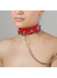 Красный ошейник из натуральной кожи - Sitabella - купить с доставкой в Бердске