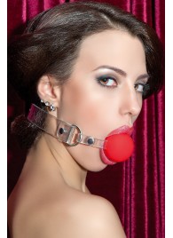 Красный силиконовый кляп-шар на прозрачных ремешках - ToyFa - купить с доставкой в Бердске