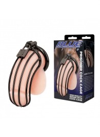 Черная металлическая клетка для члена с замком - BlueLine - купить с доставкой в Бердске